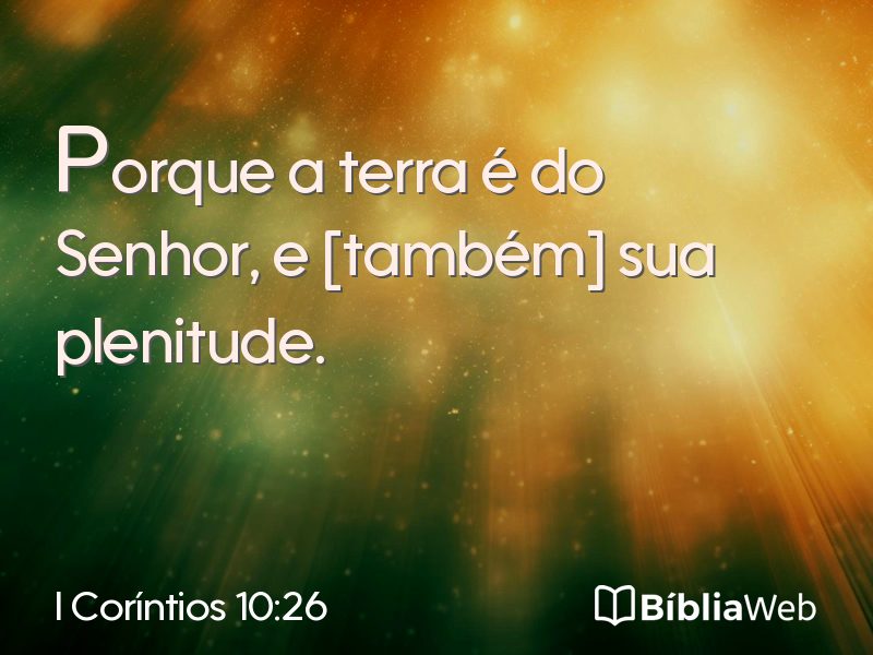 I Coríntios 10:26 em imagem para compartilhar