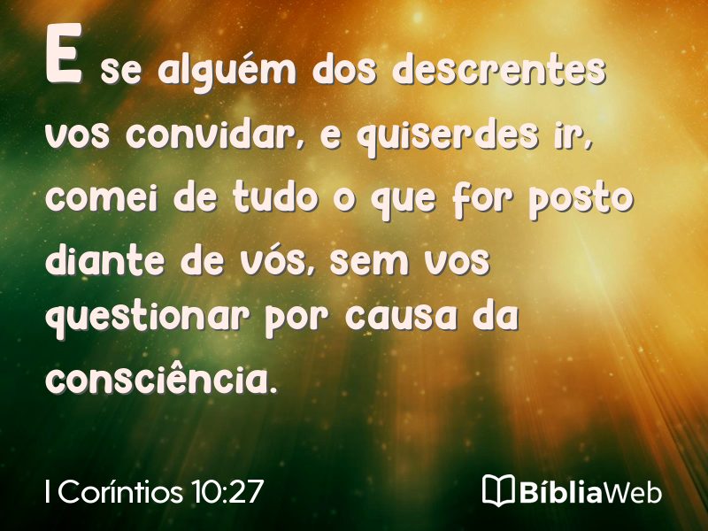 I Coríntios 10:27 em imagem para compartilhar