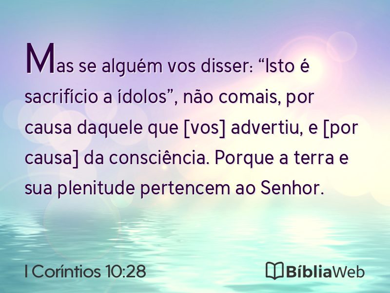 I Coríntios 10:28 em imagem para compartilhar
