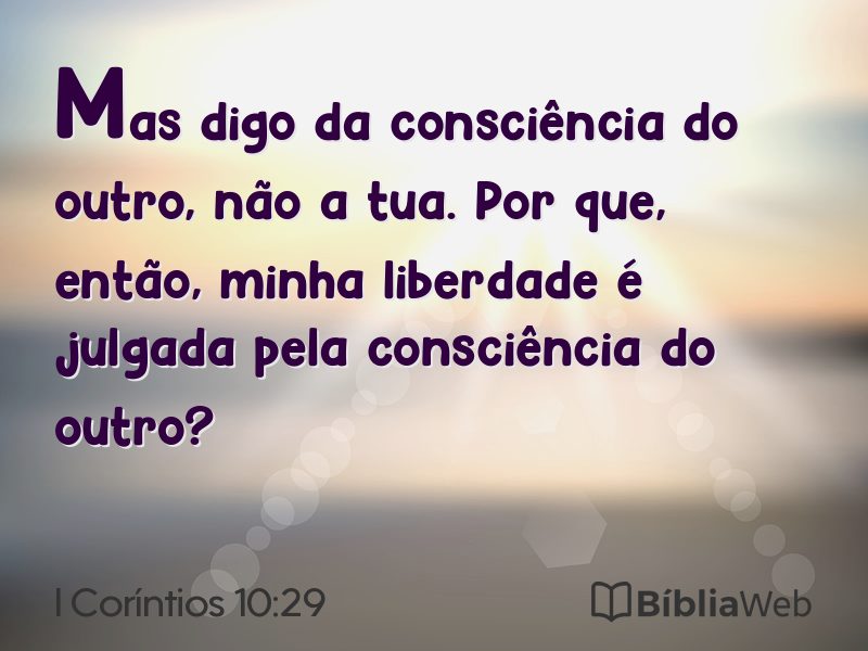 I Coríntios 10:29 em imagem para compartilhar