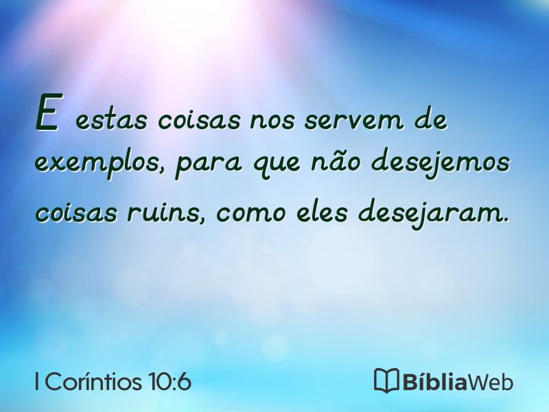 I Coríntios 10:6 em imagem para compartilhar