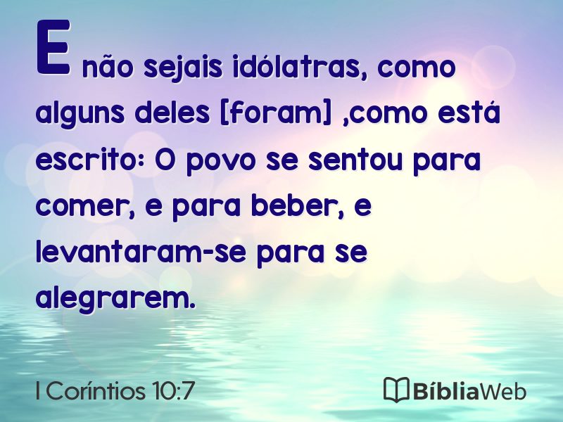 I Coríntios 10:7 em imagem para compartilhar