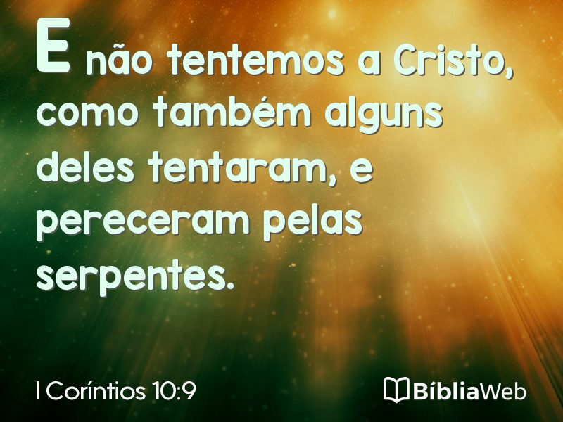 I Coríntios 10:9 em imagem para compartilhar