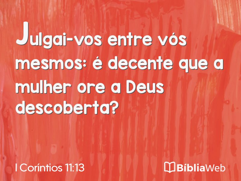I Coríntios 11:13 em imagem para compartilhar