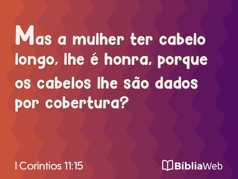 I Coríntios 11:15 em imagem para compartilhar