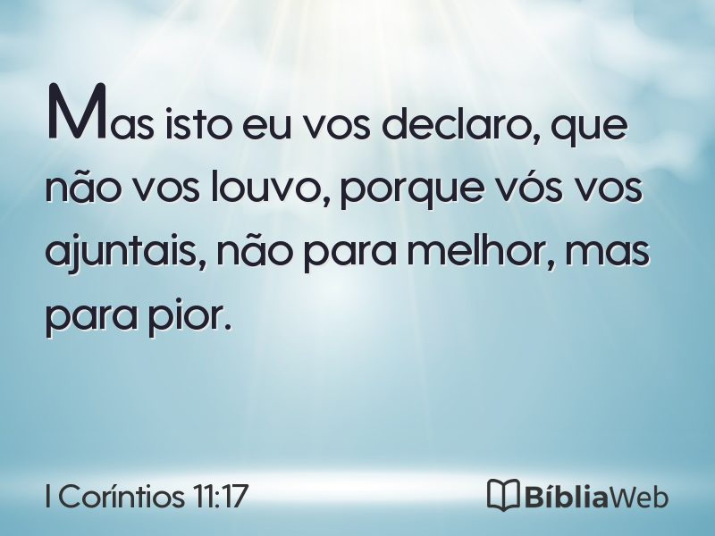 I Coríntios 11:17 em imagem para compartilhar