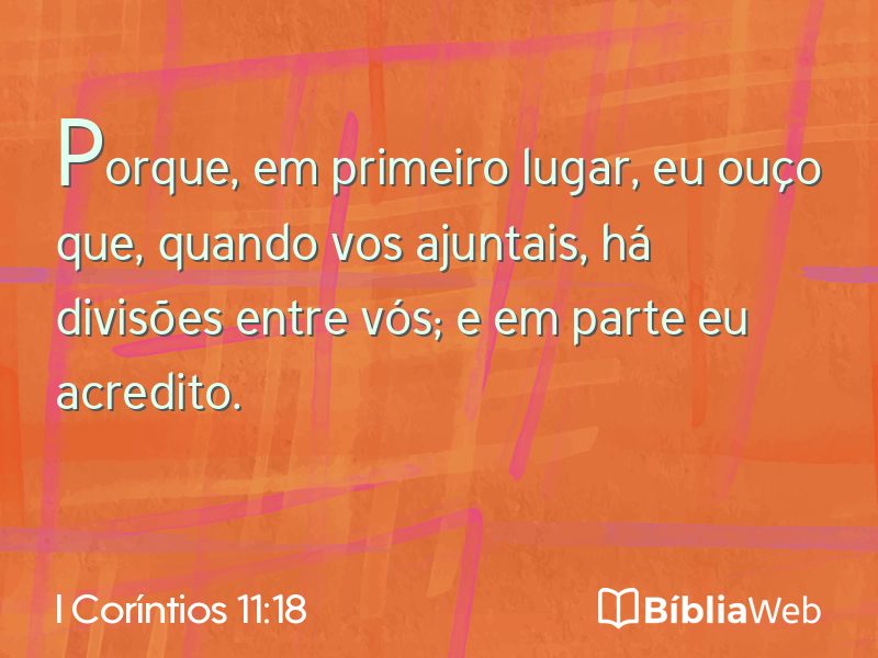 I Coríntios 11:18 em imagem para compartilhar