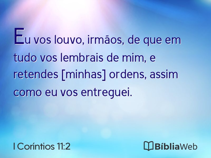 I Coríntios 11:2 em imagem para compartilhar