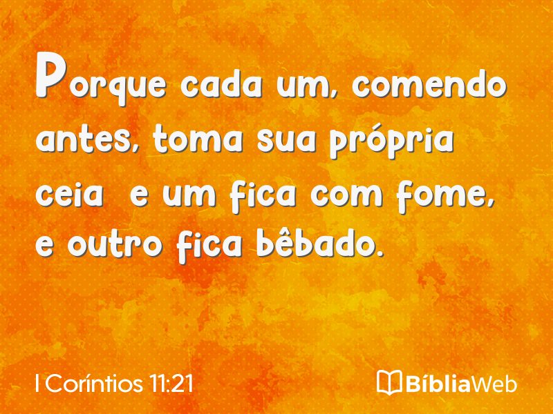 I Coríntios 11:21 em imagem para compartilhar