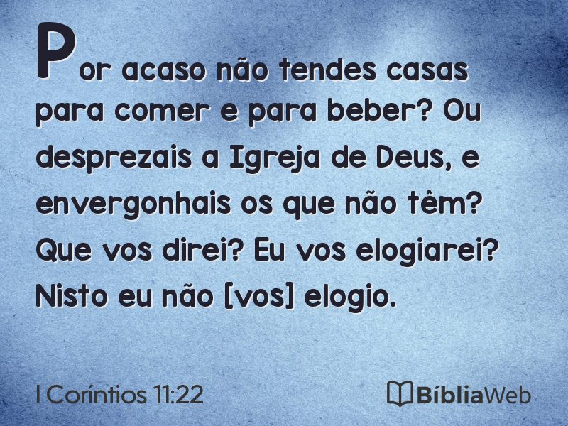 I Coríntios 11:22 em imagem para compartilhar