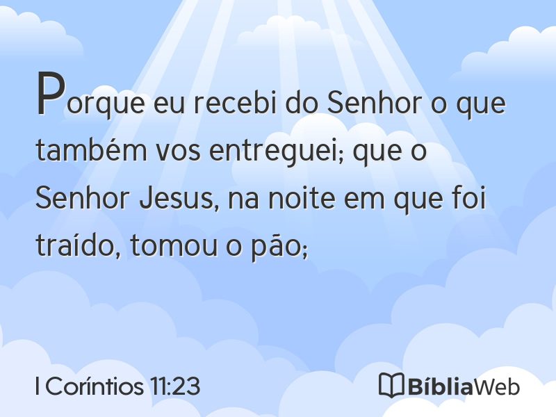 I Coríntios 11:23 em imagem para compartilhar