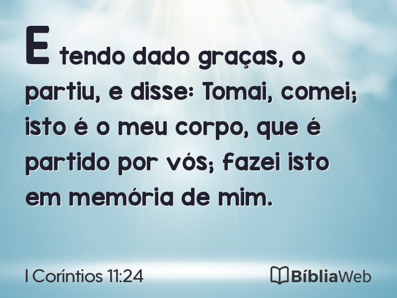 I Coríntios 11:24 em imagem para compartilhar