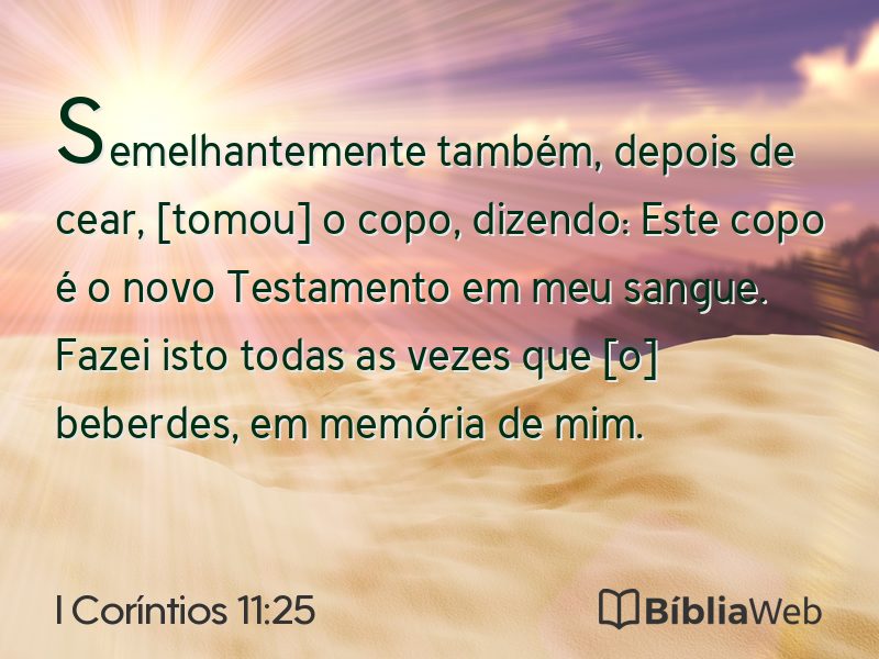 I Coríntios 11:25 em imagem para compartilhar