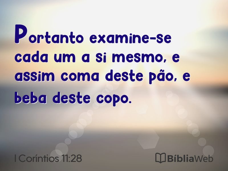 I Coríntios 11:28 em imagem para compartilhar