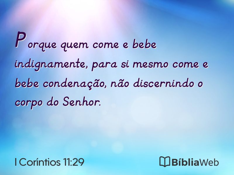 I Coríntios 11:29 em imagem para compartilhar