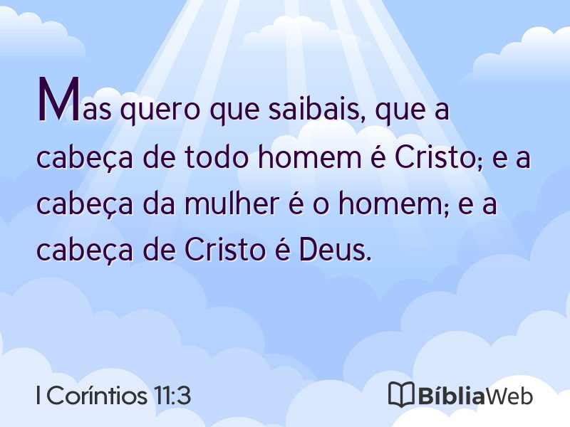 I Coríntios 11:3 em imagem para compartilhar