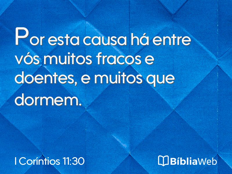 I Coríntios 11:30 em imagem para compartilhar