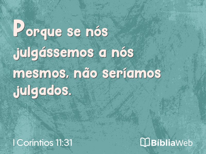 I Coríntios 11:31 em imagem para compartilhar