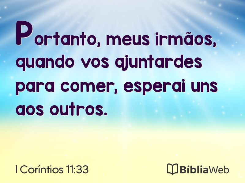 I Coríntios 11:33 em imagem para compartilhar