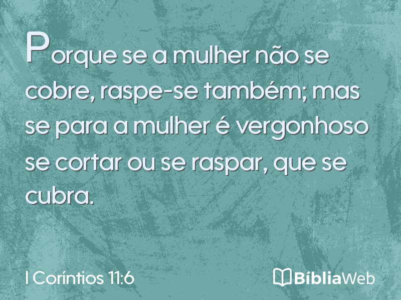 I Coríntios 11:6 em imagem para compartilhar