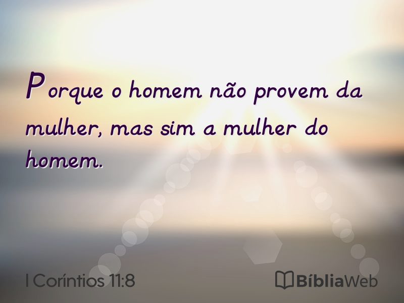 I Coríntios 11:8 em imagem para compartilhar