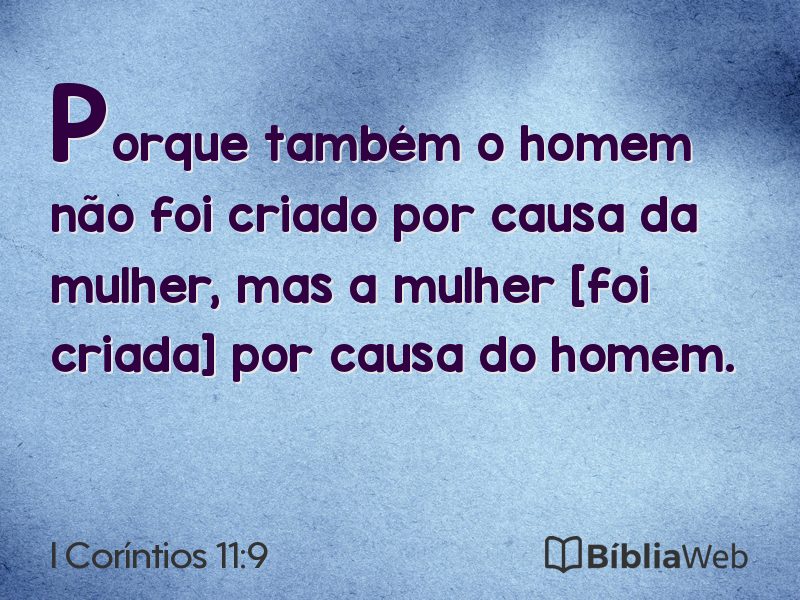 I Coríntios 11:9 em imagem para compartilhar
