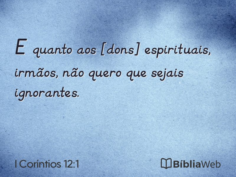 I Coríntios 12:1 em imagem para compartilhar