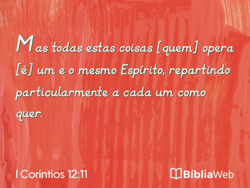 I Coríntios 12:11 em imagem para compartilhar