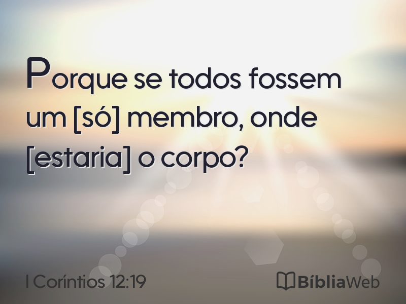 I Coríntios 12:19 em imagem para compartilhar