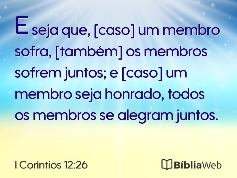 I Coríntios 12:26 em imagem para compartilhar