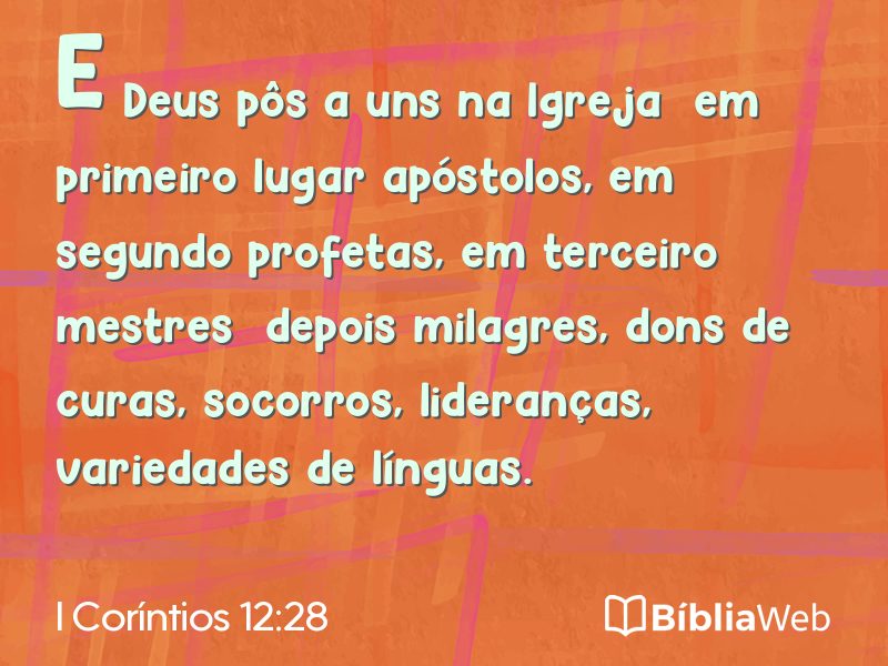 I Coríntios 12:28 em imagem para compartilhar