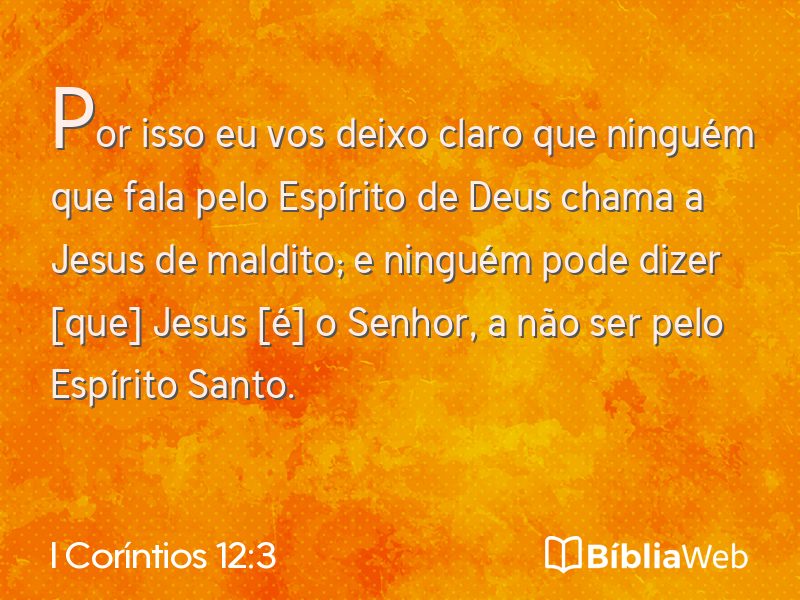 I Coríntios 12:3 em imagem para compartilhar