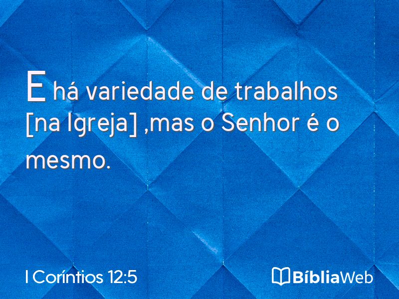 I Coríntios 12:5 em imagem para compartilhar