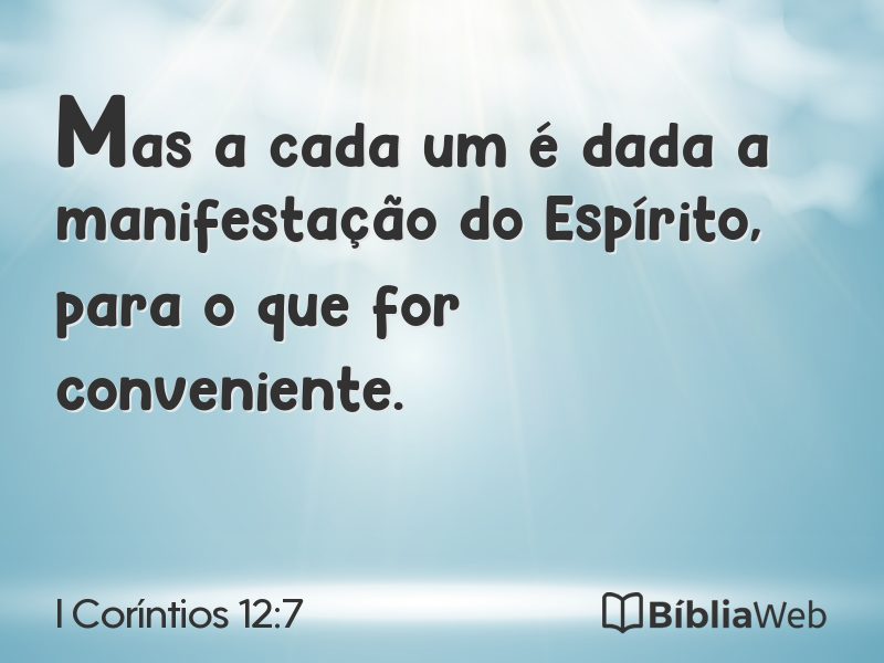 I Coríntios 12:7 em imagem para compartilhar