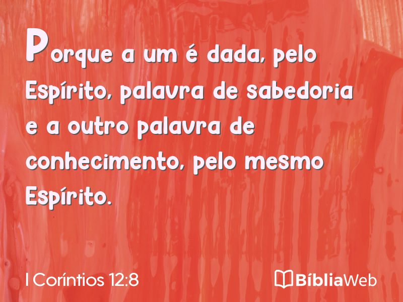 I Coríntios 12:8 em imagem para compartilhar