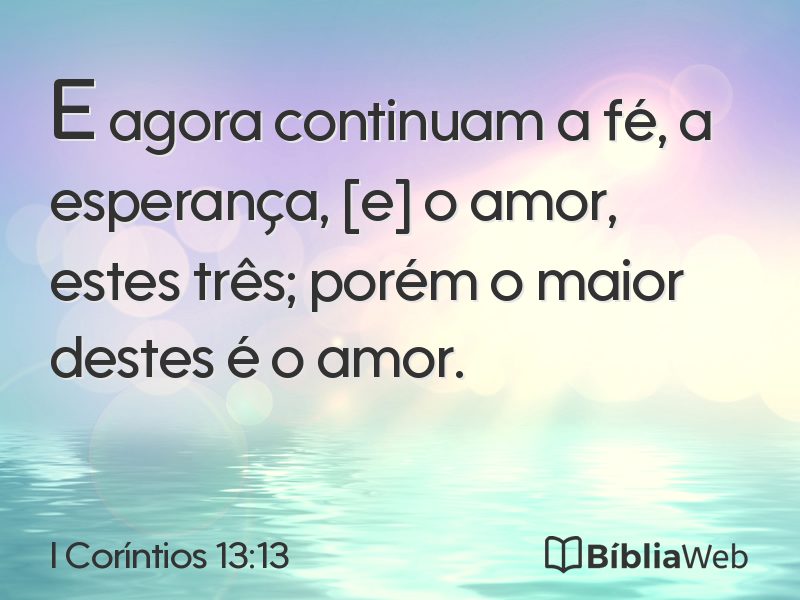 I Coríntios 13:13 em imagem para compartilhar