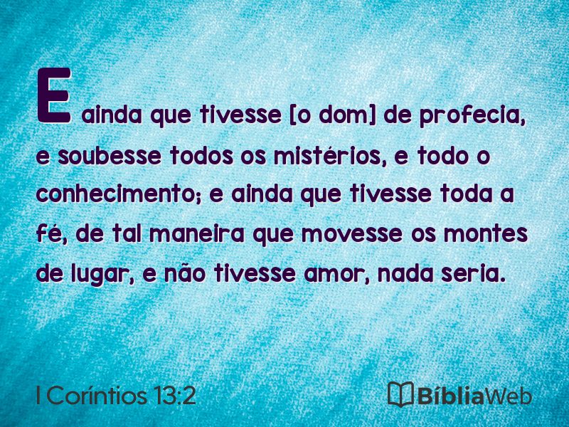 I Coríntios 13:2 em imagem para compartilhar