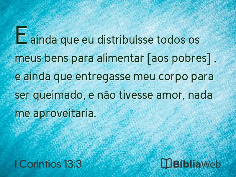 I Coríntios 13:3 em imagem para compartilhar