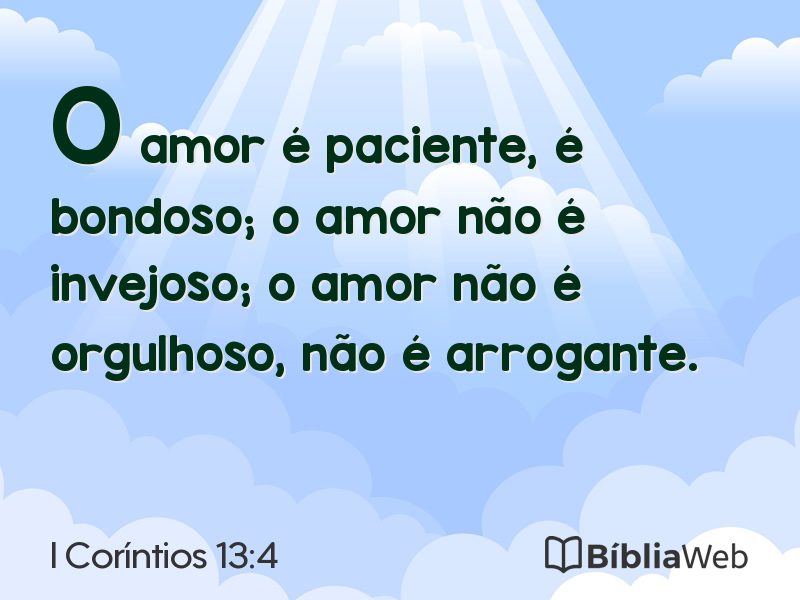 I Coríntios 13:4 em imagem para compartilhar