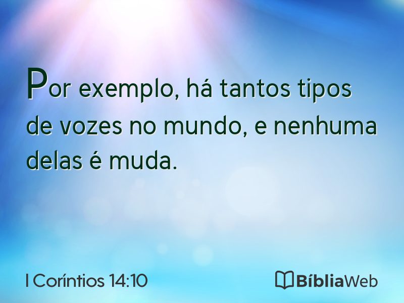 I Coríntios 14:10 em imagem para compartilhar