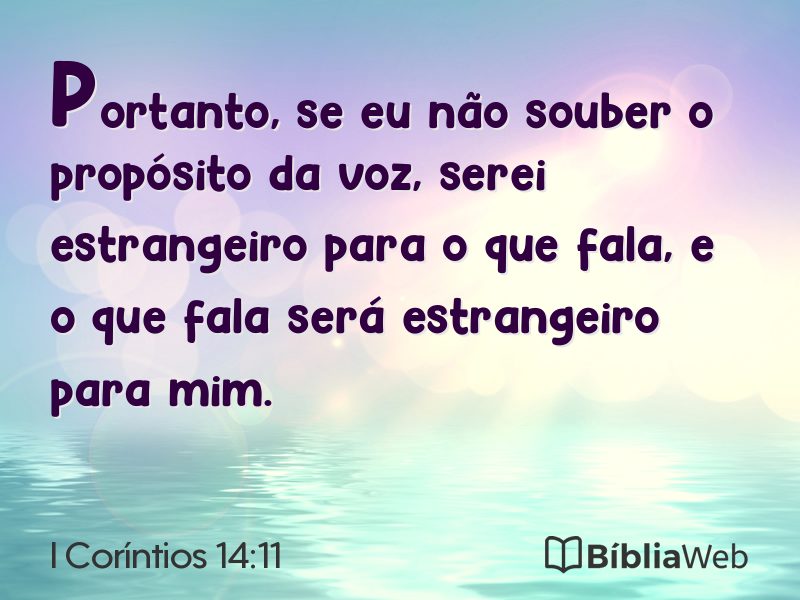I Coríntios 14:11 em imagem para compartilhar