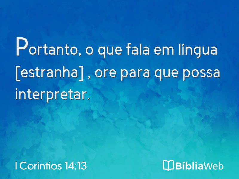 I Coríntios 14:13 em imagem para compartilhar