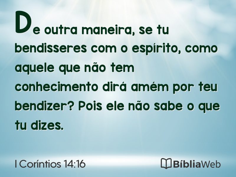 I Coríntios 14:16 em imagem para compartilhar