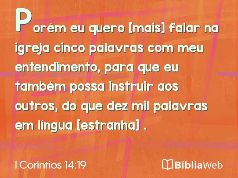 I Coríntios 14:19 em imagem para compartilhar