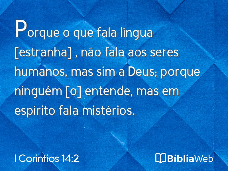 I Coríntios 14:2 em imagem para compartilhar