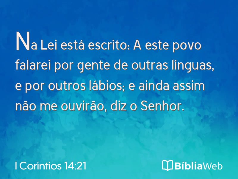I Coríntios 14:21 em imagem para compartilhar