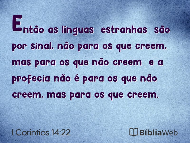 I Coríntios 14:22 em imagem para compartilhar