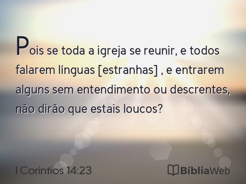 I Coríntios 14:23 em imagem para compartilhar