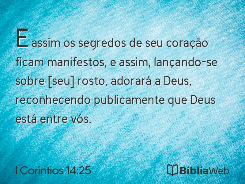 I Coríntios 14:25 em imagem para compartilhar