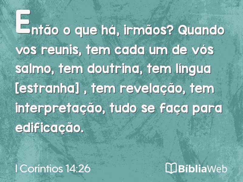 I Coríntios 14:26 em imagem para compartilhar